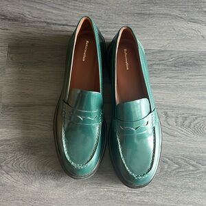 Reformation Agathea Chunky Loafer in Dark Fores